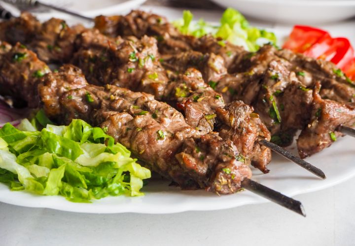 A traditional Syrian kebab cooked fresh from the grill at Damascus (Calne)